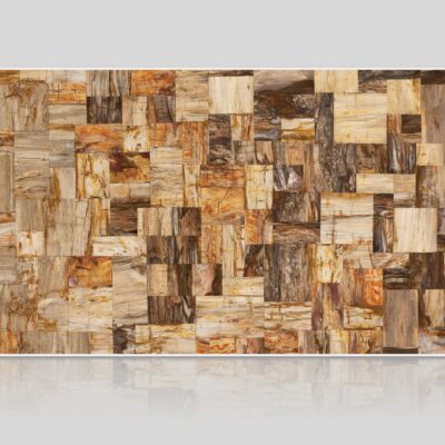 Brown Petrified Wood Retro Butt Joint Semi-Precious Stone Slab