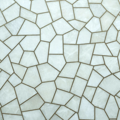 White Quartz brass Semi-Precious Stone Slab