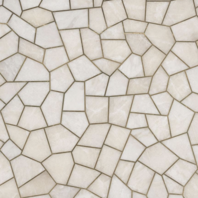White Quartz Brass Extra Semi-Precious Stone Slab