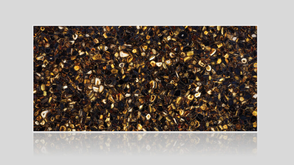 Black Agate Semi-Precious Stone Slab