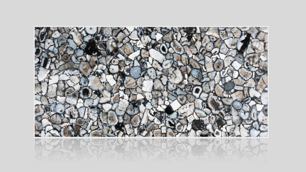 Black Agate Dyed Semi-Precious Stone Slab