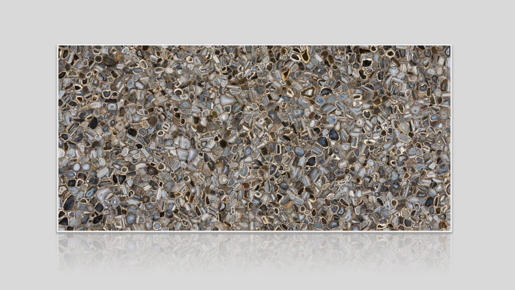 Black Agate Semi-Precious Stone Slab