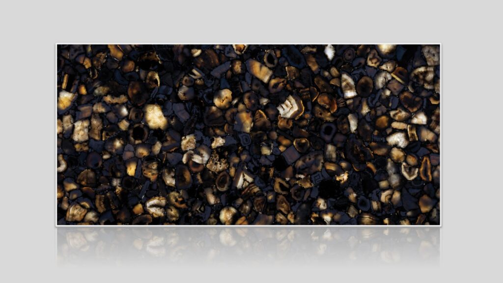 Black Agate Dyed Backlit Semi-Precious Stone Slab