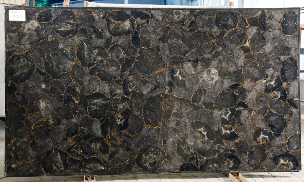 Black petrified Extra Semi-Precious Stone Slab