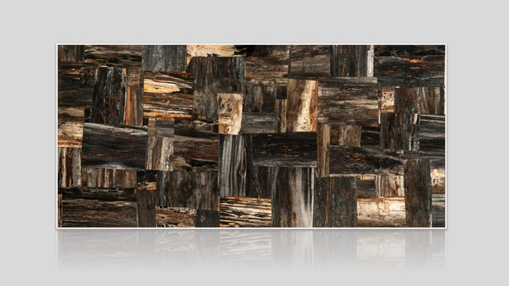 Black petrified retro Semi-Precious Stone Slab