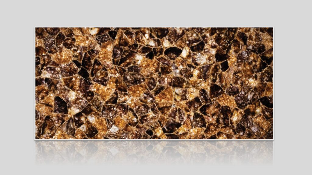 Golden Dark Quartz Semi-Precious Stone Slab