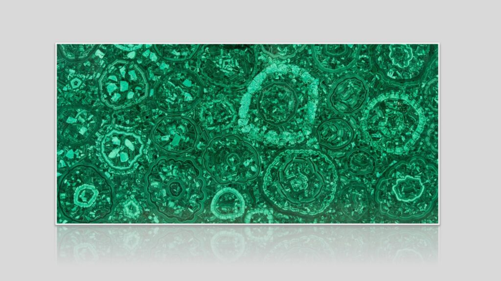 Malachite Flower Semi-Precious Stone Slab