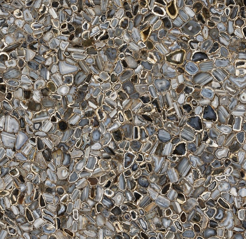 Black Agate Semi-Precious Stone Slab