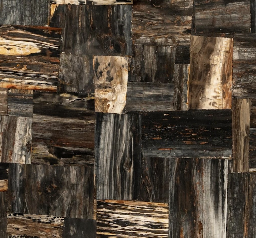 Black petrified retro Semi-Precious Stone Slab