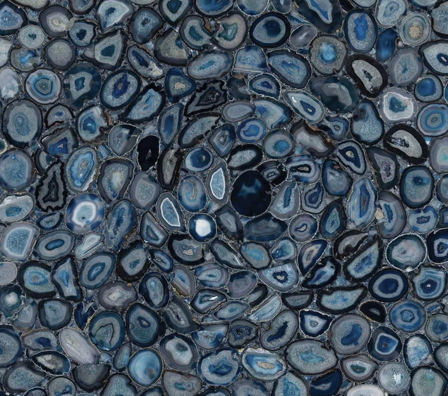 Blue Agate Brazilian Semi-Precious Stone Slab