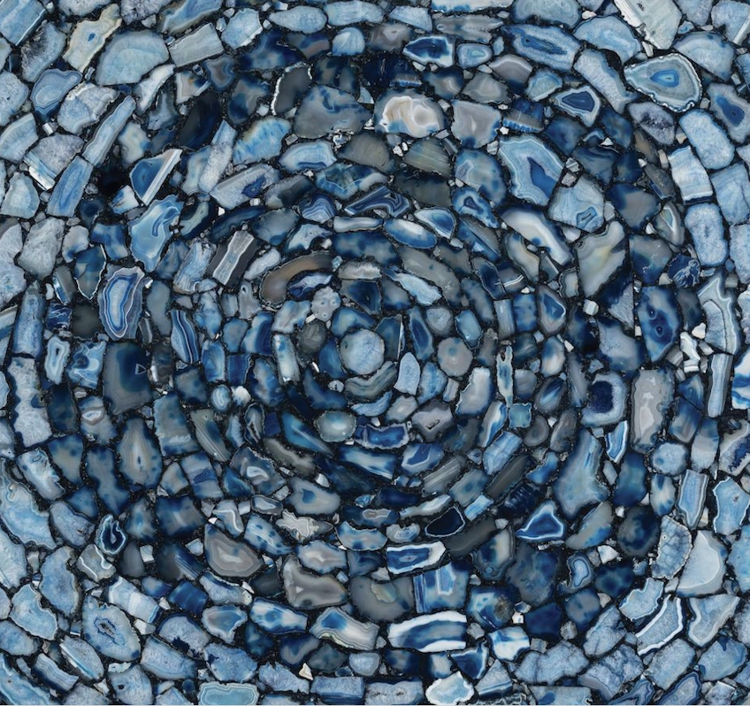 Blue Agate Cyclone Semi-Precious Stone Slab