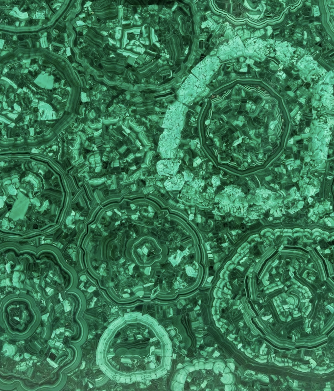 Malachite Flower Semi-Precious Stone Slab