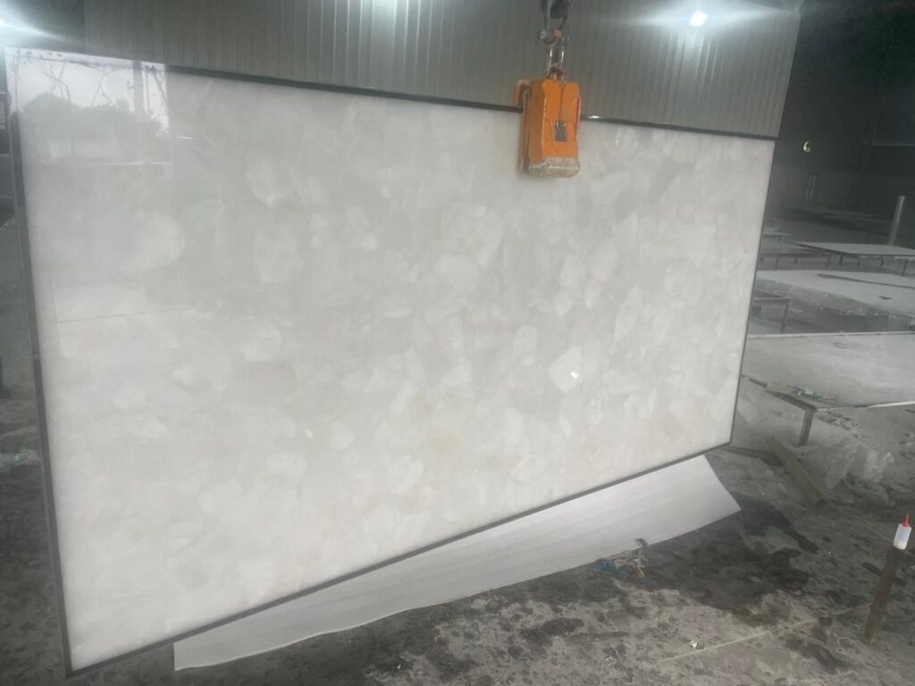 White Semi-Precious Stone Slab
