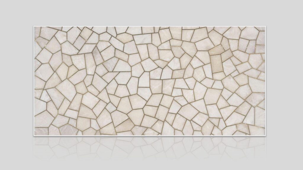 White Quartz Brass Extra Semi-Precious Stone Slab