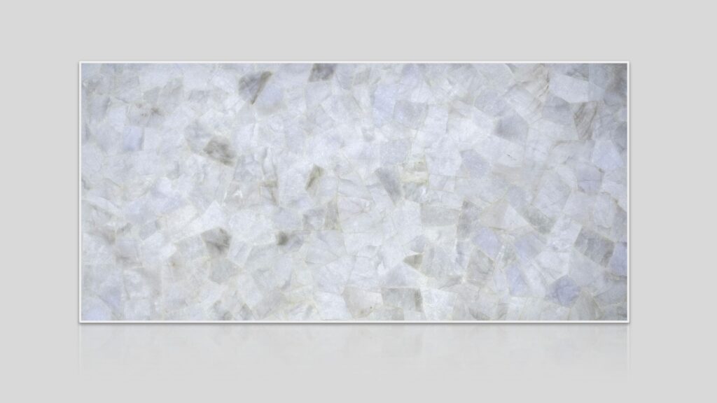 White Quartz Butt Joint Semi-Precious Stone Slab