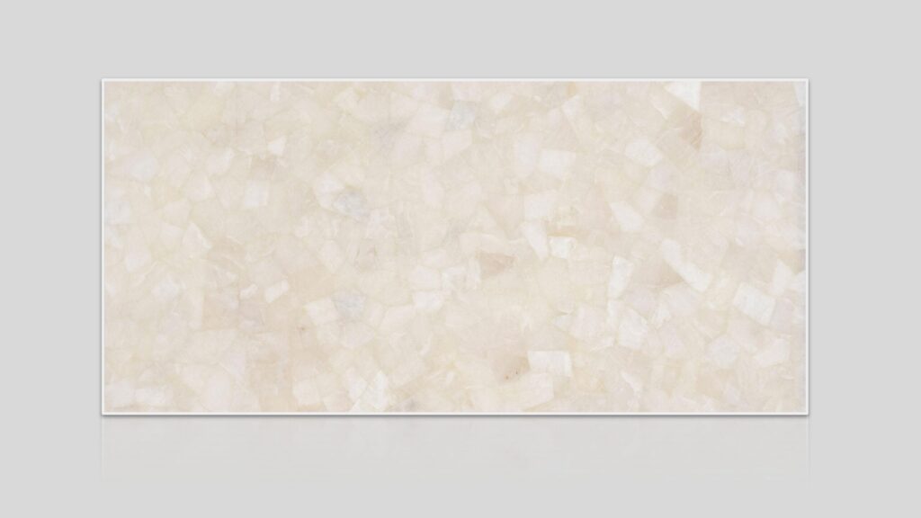 White Quartz Butt Joint Semi-Precious Stone Slab
